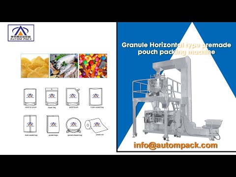 Autompack Bolsa de pie automática, bolsa con cremallera, carne seca, mini empaquetadora doypack