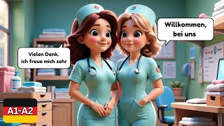 Einfache Deutsche Gespräche für Anfänger | A1-A2 | Vorstellungsgespräch in der Pflege