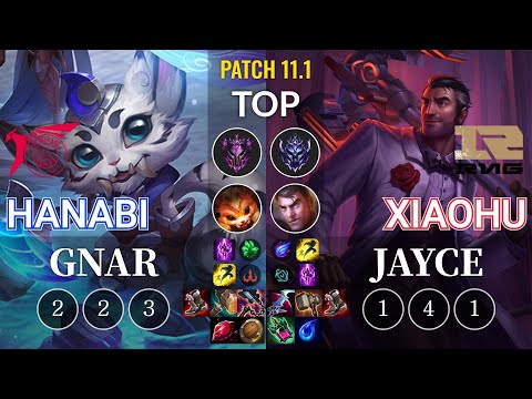 TLN Hanabi Gnar vs RNG Xiaohu Jayce Top - KR Patch 11.1