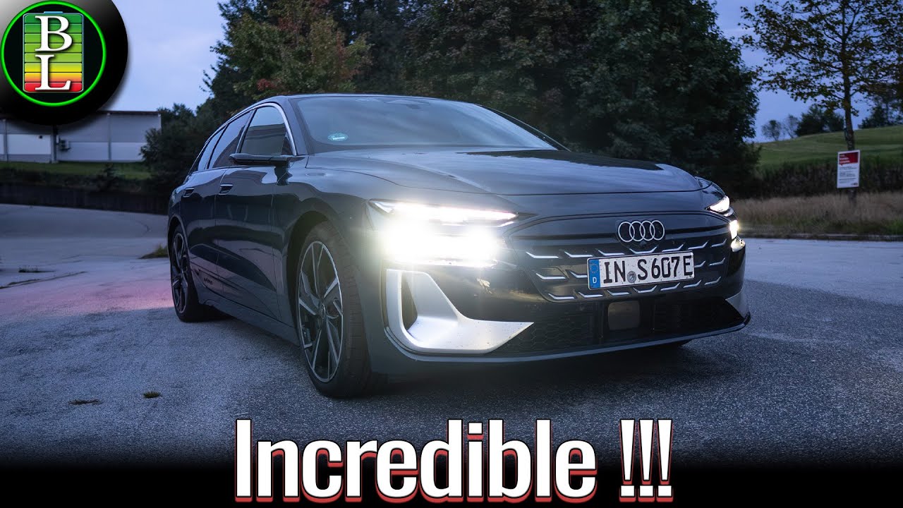 Audi S6 E-tron Avant Night Test 🌙 Ambient Light, Matrix LED & High Beam Assist Review