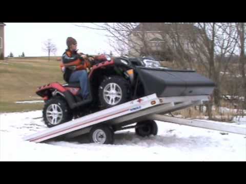 Grip Glides on tilt snowmobile trailer ATV load and unload
