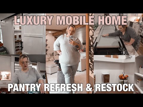 ❄️SNOWED IN SO LET’S DO A LUXURY MOBILE HOME PANTRY REFRESH & RESTOCK! Double Wide Trailer :) 