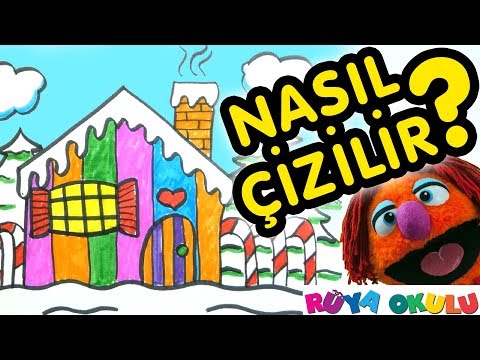 Noel Baba Evi Nasıl Çizilir? - Yeni Yıl Evi - Ev çizimi - Çocuklar İçin Resim Çizme - RÜYA OKULU