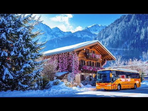 🇨🇭Driving In Switzerland _ Swiss Village Lauterbrunnen & Stechelberg Road Trip | Snow Falling