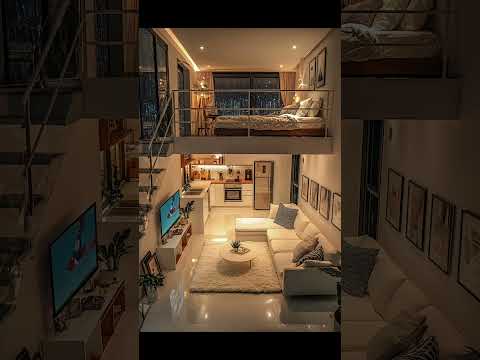 Elegant Modern Loft Apartment with Cozy Mezzanine Bedroom and Stunning Night View