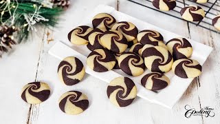 Christmas Butter Swirl Cookies - Melt-in-your-mouth Chocolate Vanilla Butter Swirl Cookies