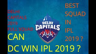 Delhi Capitals IPL FULL SQUAD 2019