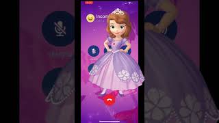 Llamada contestada, hablando con la princesa Sofía, le dice a los niños que se porte bien .