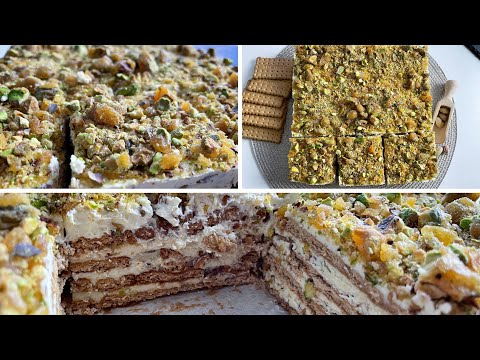 No bake biscuit cake with pistachios and white chocolate (gateau courant d’air pistache)