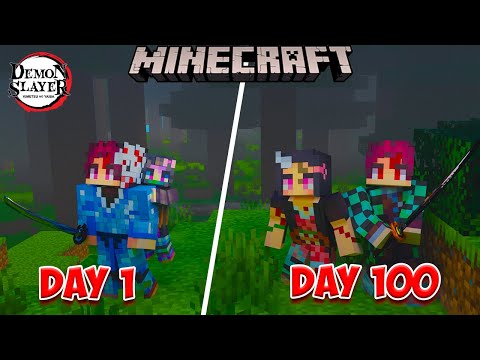 Iceeman - I Survived 100 Days as A Demon Slayer in Minecraft! Here's What Happened!