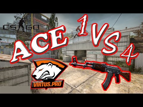 MiDaK ACE | razem z Virtus .pro | 1 VS 4 | AK-47 | CACHE