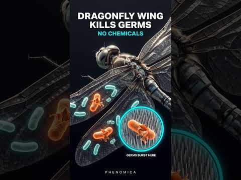 A dragonfly's wing kills bacteria without chemicals