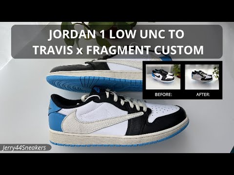 [Custom] Jordan 1 Low OG UNC to Travis x Fragment Inspired