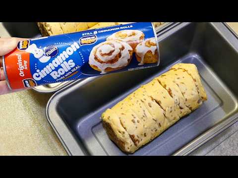 If you bake Pillsbury Cinnamon Rolls in a bread pan..