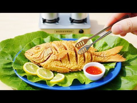 🍽️Yummy Miniature Blooming Fish Fried Recipe 🐟 | Satisfying Cooking in 4K!