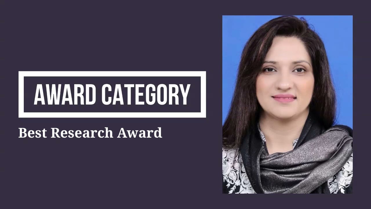 Dr Tazien Rashid, NFC Institute of Engineering & Fertilizer Research, Pakistan, Best Research Award
