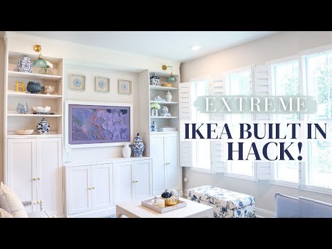 DIY IKEA BUILT IN HACK! Affordable Built In Shelves and Cabinets! | Alexandra Beuter