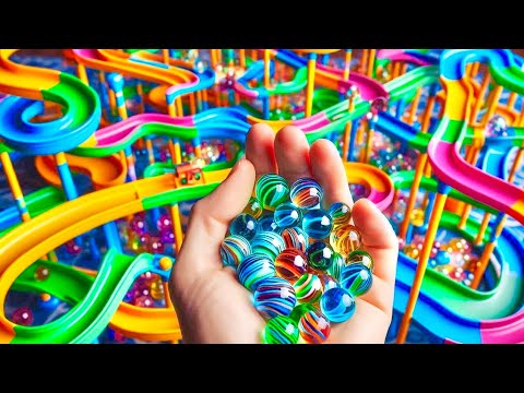 Marble Run course you can watch forever marble course creator course like Mario Kart Race ASMR