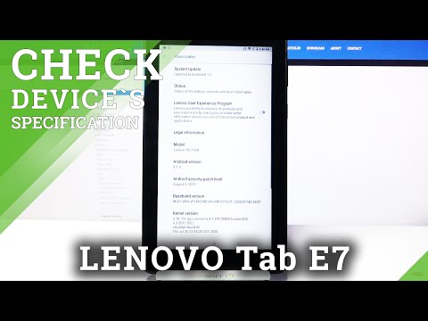 How to Check Tablet Specifications in Lenovo Tab E7 - Reach About Device Panel