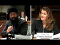 Chrystia Freeland's testimony turns chaotic after questioning from Tory MP | ‘Stop the crosstalk’