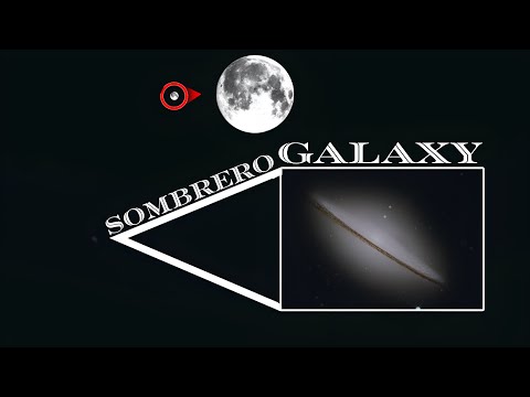 The Sombrero Galaxy M104, And full Moon