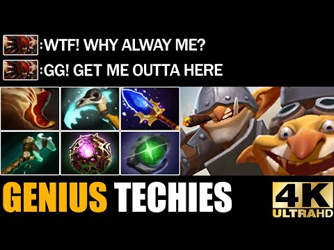 200 IQ Genius Techies Deleted Bloodseeker 33 Kills Epic Battle Fight 7.29 Dota 2