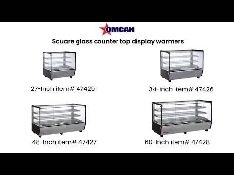 Video thumbnail for 34" Square-Glass Countertop Display Warmer 5.65cu.ft. / 160L  – 110V, 1650W