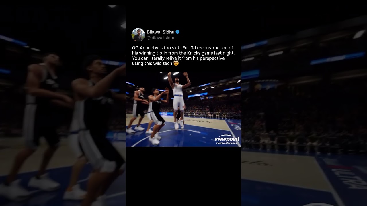 Insane 3d replay of the winning tip-in from the Knicks game last night - OG Anunoby POV