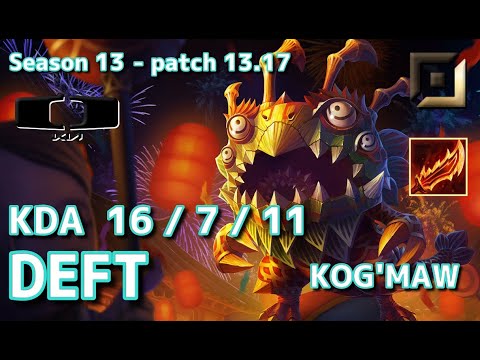 【KRサーバー/GM】DK Deft コグマウ(Kog'maw) VS カイサ(Kai'sa) BOT - Patch13.17 KR Ranked【LoL】