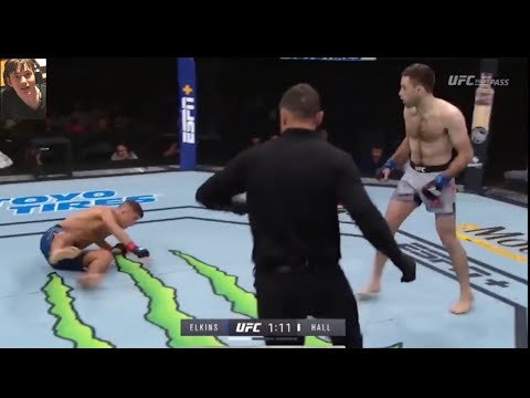 Ryan Hall Nearly knocks out Darren Elkins with a spinning back kick