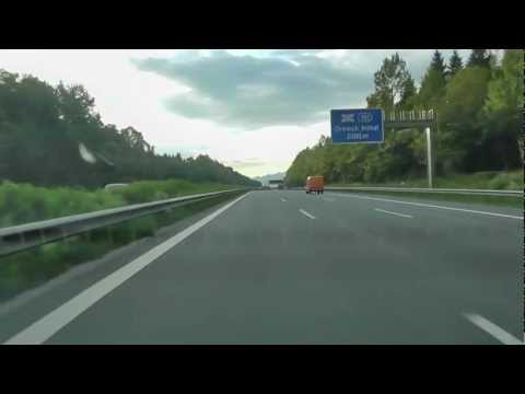 Driving Autobahn to Salzburg Austria
