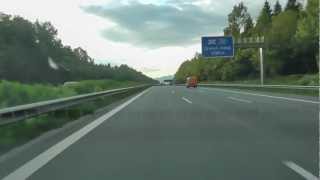 Driving Autobahn to Salzburg Austria