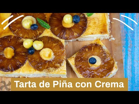 Tarta de piña con crema