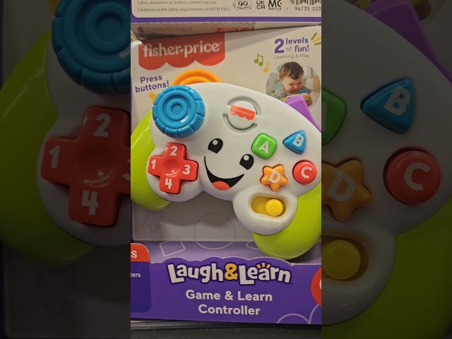Vídeo relacionado con Fisher-Price Game and Learn Controller, Teaching First Words, Letters, Numbers, Colours and Shapes with Songs and Sounds, Ages 6-36 Months, FWG12, Pack of 1