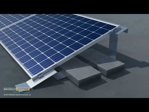 Video Sistem Fixare pentru 3 Panouri Fotovoltaice pe Acoperis drept tip terasa SolarEasy