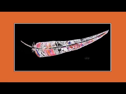 #9184 A Fancy Feather New Colourarte Colors Transfer Fluid Art 3.02.2023intuitive art