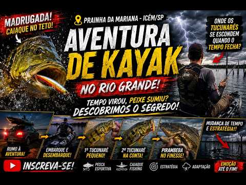 PESCARIA de CAIAQUE em ICÉM-SP: O tempo mudou e os PEIXES SUMIRAM?🛶🎣💥🦈