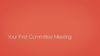 Your First Committee Meeting