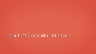 Your First Committee Meeting