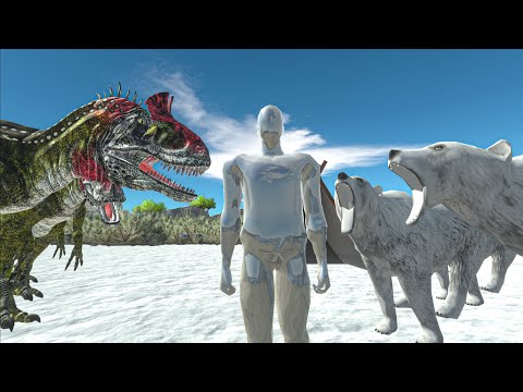 HOW TO SURVIVE A FIGHT BETWEEN POLAR BEARS & CRYLOPHOSAURUS?!-Animal Revolt Battle Simulator