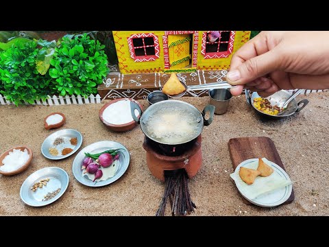 Miniature Sweet Corn Samosa | ASMR | Home made Samosa recipe | tiny food | Miniature cooking