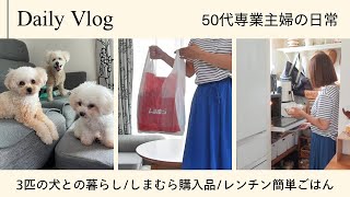５０代主婦と犬との暮らしvlog / しまむら購入品紹介 / 簡単レンチンおかず / トイプードル多頭飼い
