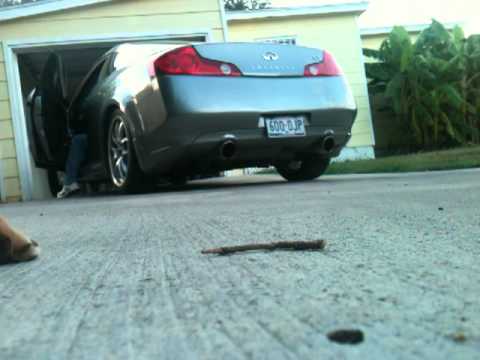 G35 borla headers, true dual (H-pipe) exhaust.