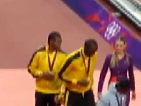 Usain Bolt Olympics 100m  Medal Ceremony London 2012