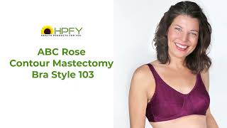 Mastectomy Bra The Rose Contour Front Close/Back Adjustment Size 44B Cocoa