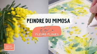 Beginner Watercolor Flowers | mimosa poster tutorial