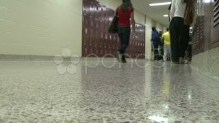 Students Walking In Hallway (1 Of 4). Stock Footage