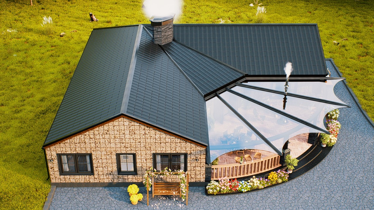 Stunning V-Shaped House: From 3D Design to Full Construction