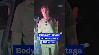 Police #bodycam footage shows the moments after the CEO of #Domo crashed his BMW into a mailbox.