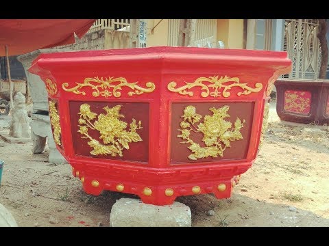 Khuôn chậu cảnh ABS - Bát Giác 75 Cao 48